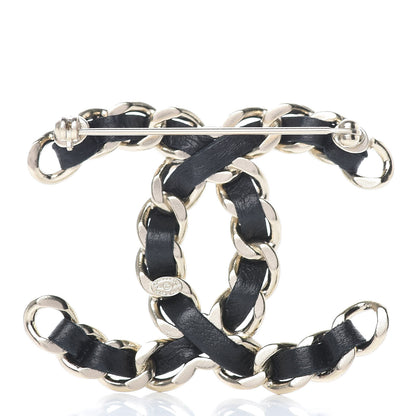 Chanel Lambskin Chain CC Brooch Black Gold 3 of 5
