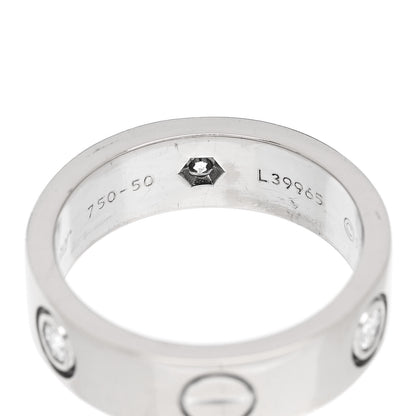 Cartier 18K White Gold 3 Diamond 5.5mm LOVE Ring 50 5.25 5 of 6