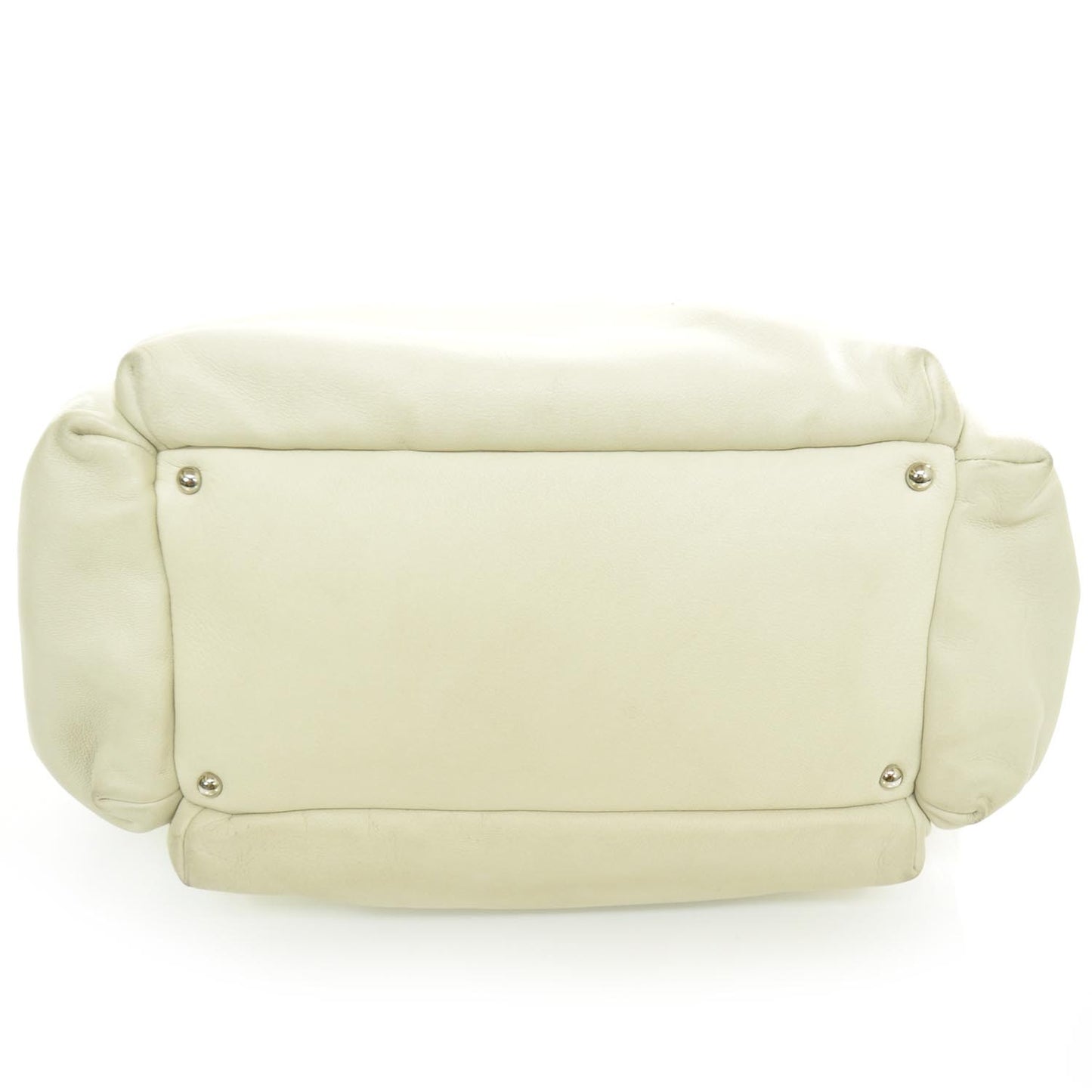 Lambskin Quilted Shoulder Flap Bag Ivory