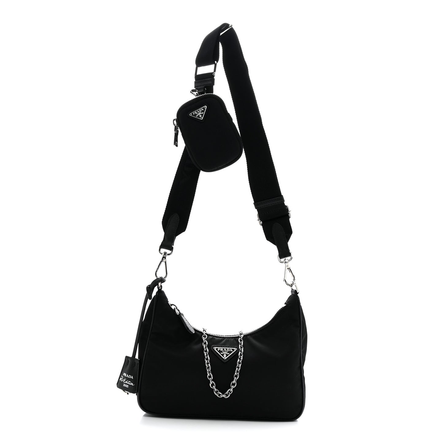 Re-Nylon Saffiano Re-Edition 2005 Shoulder Bag Black