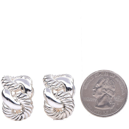 David Yurman Sterling Silver Belmont Curb Link Earrings 2 of 4