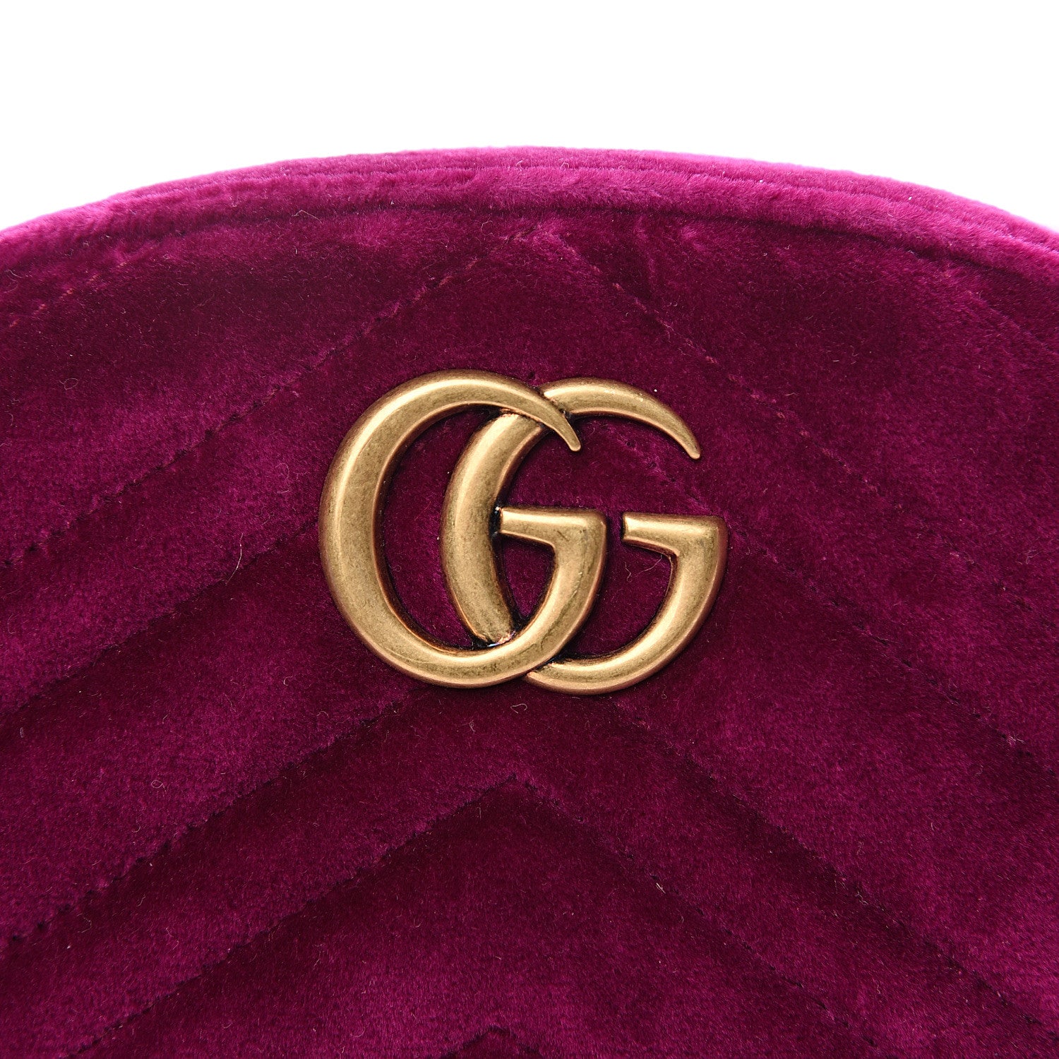 Gucci Velvet Matelasse GG Marmont Belt Bag 85 34 Fuchsia Violet Cyclamen 7 of 9