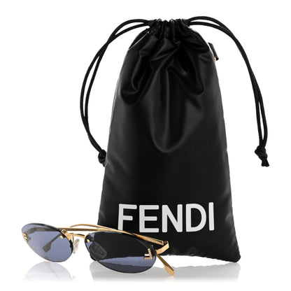 Fendi Metal Crystal Fendi First Fashion Show Oval Sunglasses FE4075US Gold Blue 7 of 7