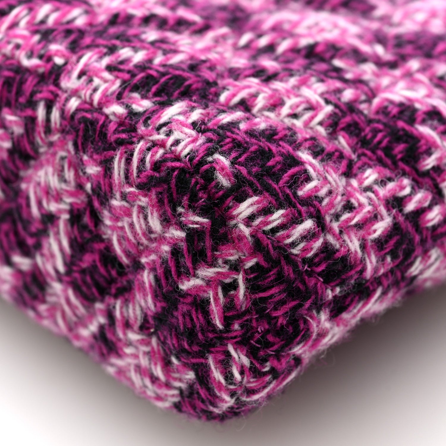 Chanel Tweed Quilted Mini Clutch With Chain Purple 1714180