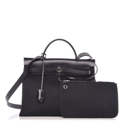 Hermes Military Toile Vache Hunter Herbag Zip PM 31 Black 3 of 11