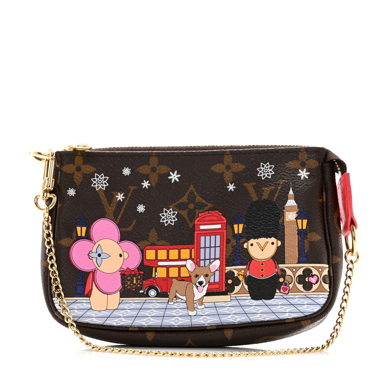 Louis Vuitton Monogram 2021 Christmas Animation London Mini Pochette Accessories Red 1 of 8