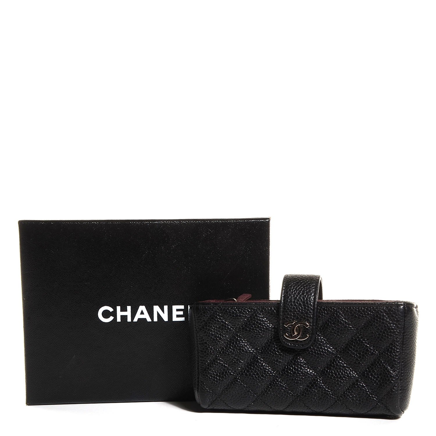 Chanel Caviar Quilted Mini Phone Holder Clutch Black 5 of 8