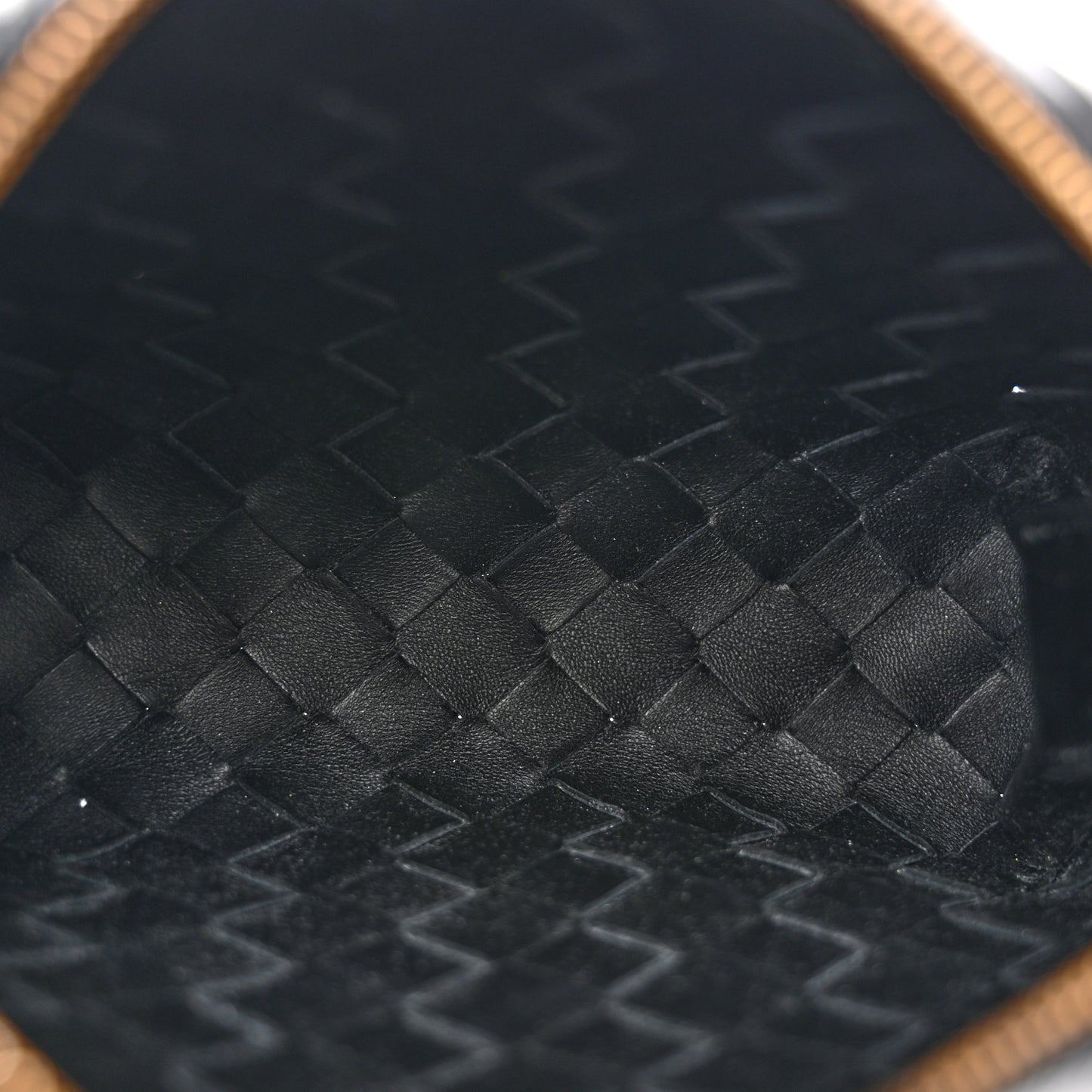 Polished Nappa Intrecciato Metallic Knot Mini Loop Camera Bag Black