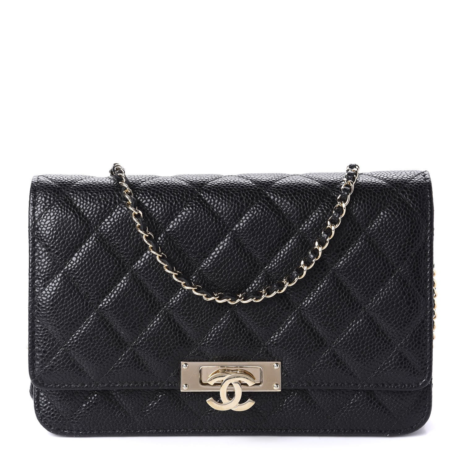 Chanel Caviar Quilted Golden Class Wallet On Chain WOC Black 1 of 12