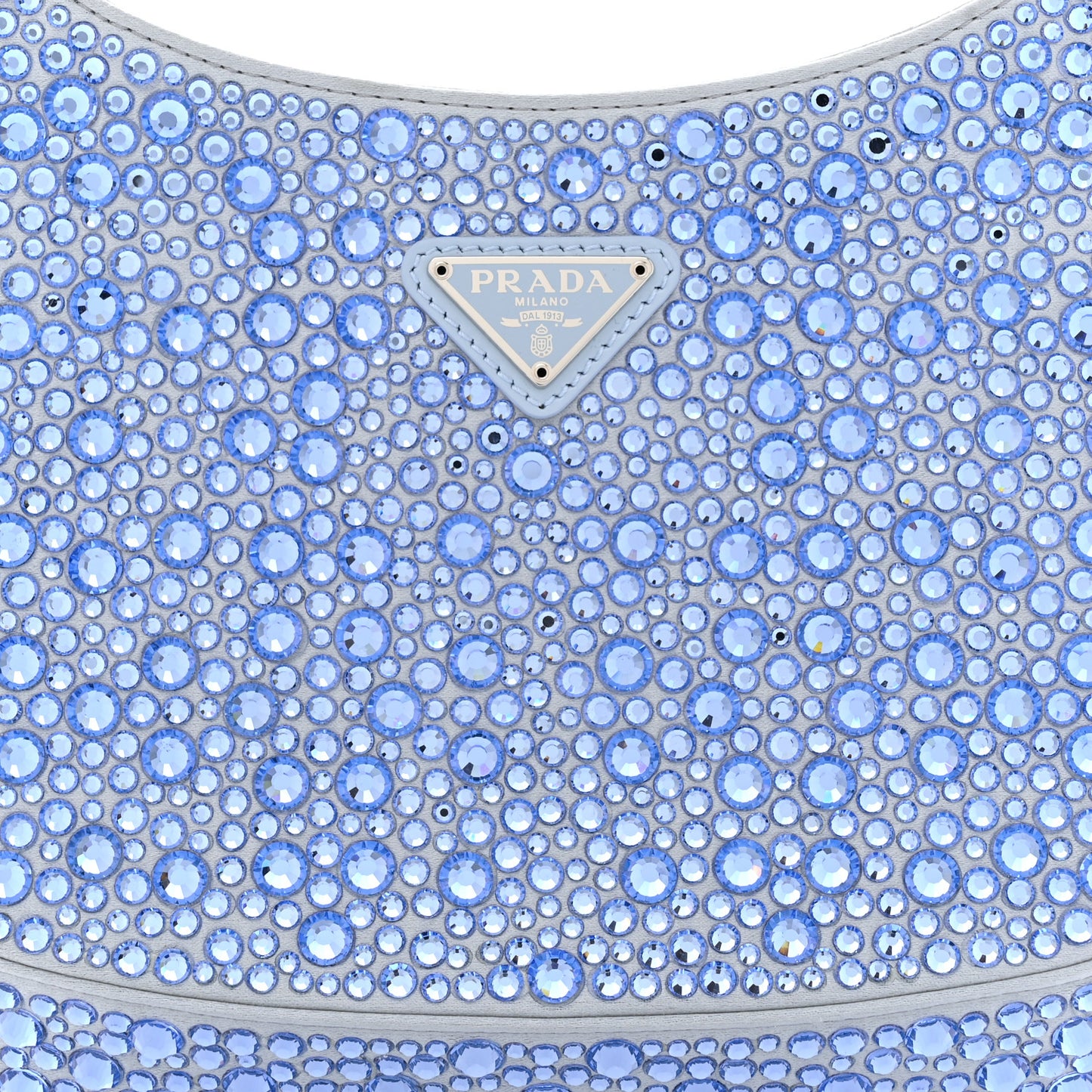 Satin Crystal Cleo Adjustable Strap Shoulder Bag Celeste