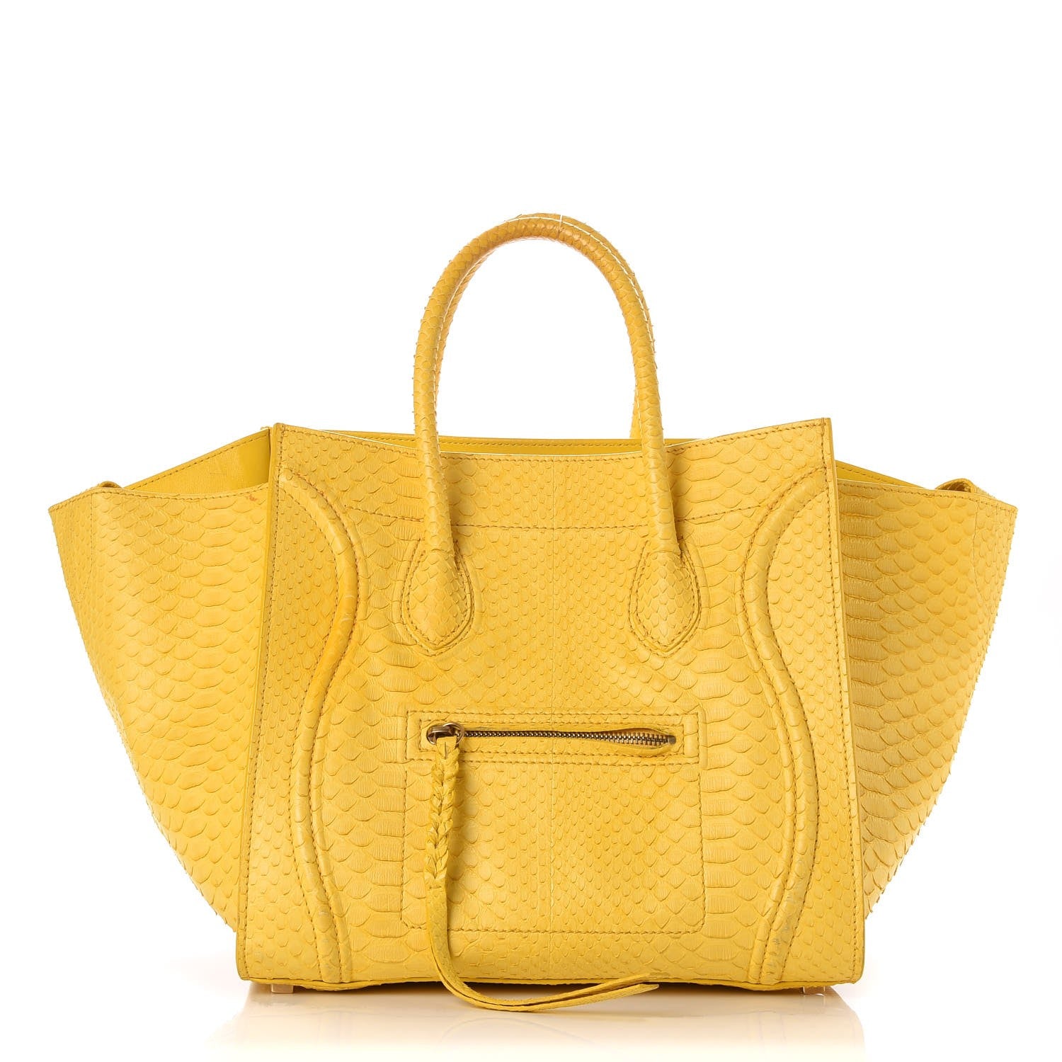 Celine Python Medium Phantom Luggage Yellow 1 of 13