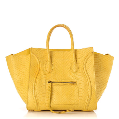 Celine Python Medium Phantom Luggage Yellow 1 of 13