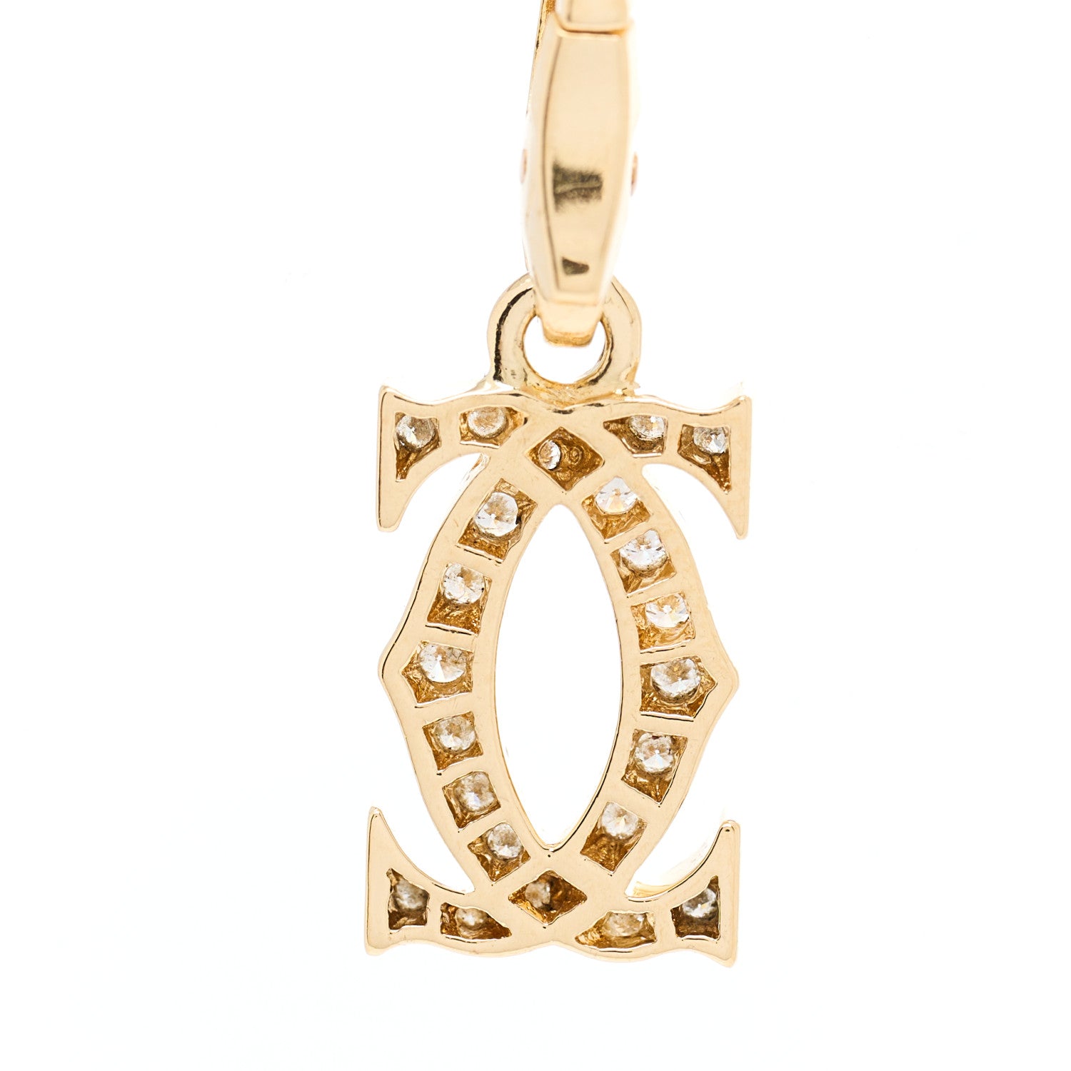 Cartier 18K Yellow Gold Diamond Logo Charm 5 of 5