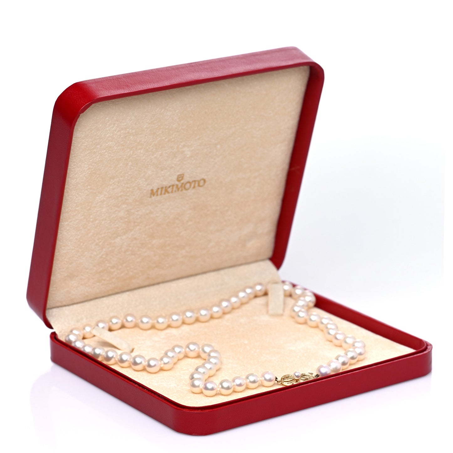 18K Yellow Gold Akoya Pearl 7.5-8mm Strand Necklace 20"