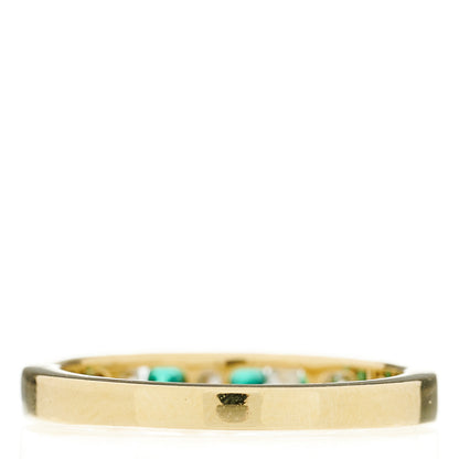 Tiffany 18K Yellow Gold Diamond Emerald Channel-Set Band Ring 54 7 3 of 4