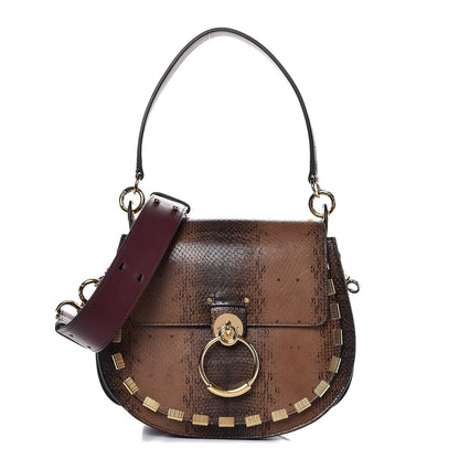 Chloe Calfskin Watersnake Embossed Large Tess Bag Coconut Brown 1 of 7