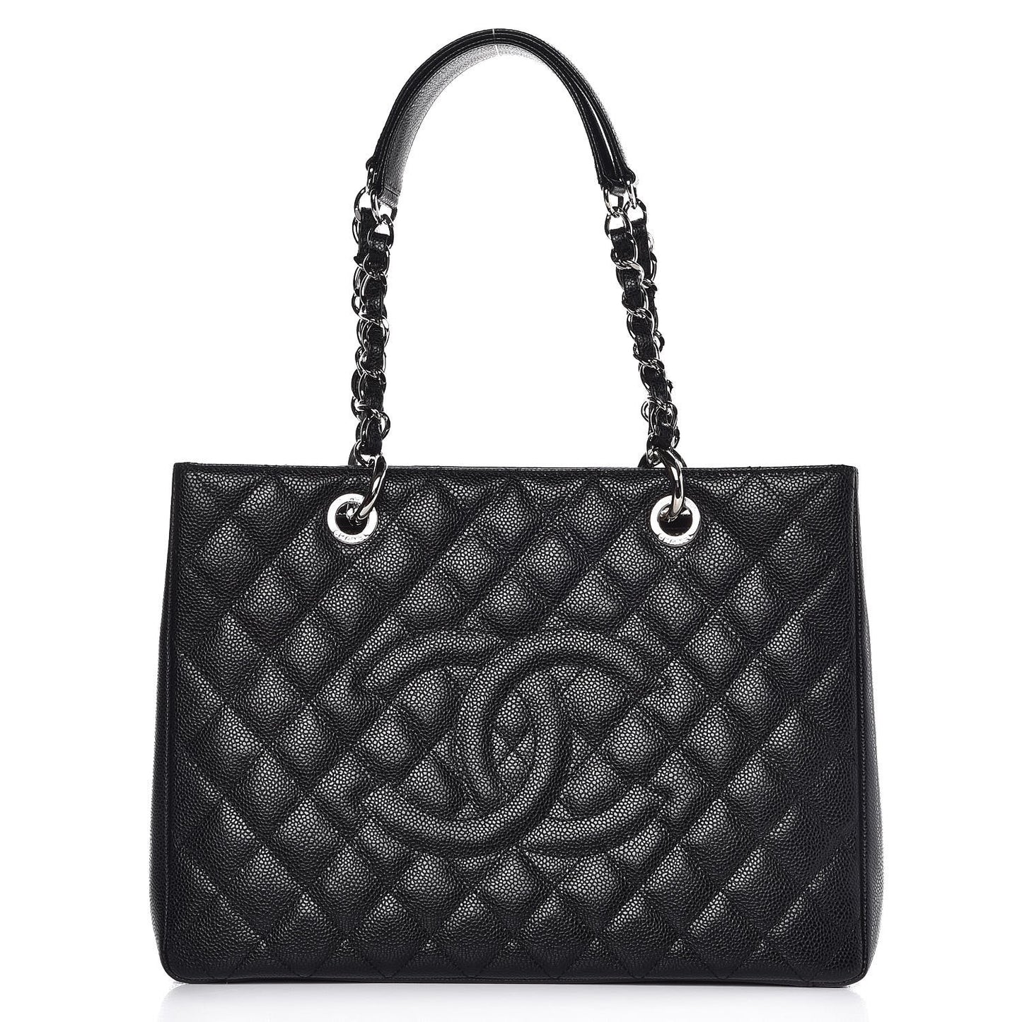 Caviar Quilted Grand Shopping Tote GST Black