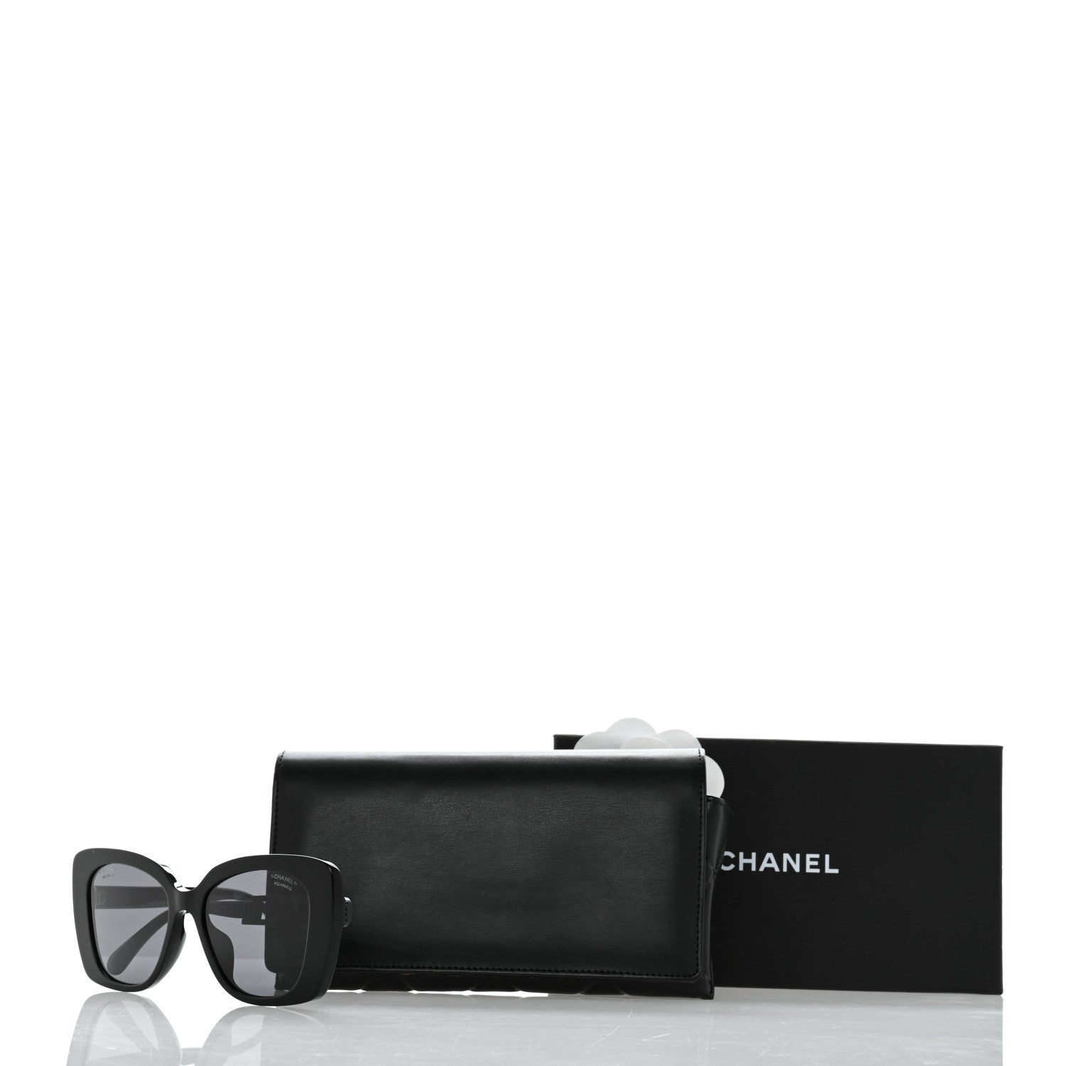 Chanel Acetate Strass Polarized Square Sunglasses 5422-B Black 9 of 9