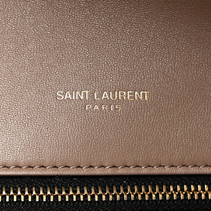 Saint Laurent Lambskin Quilted Sade Puffer Envelope Clutch Dark Beige 7 of 7