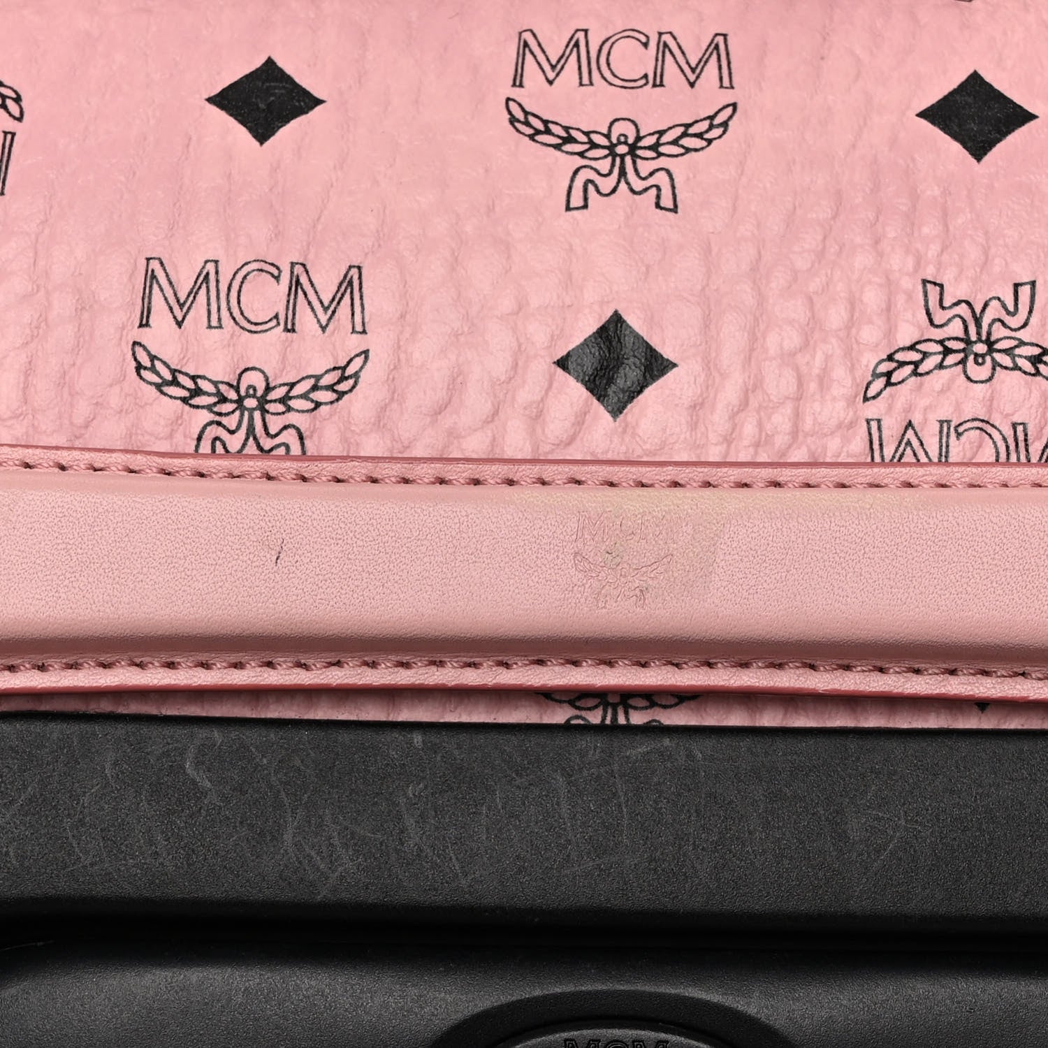 MCM Visetos Traveler Cabin Trolley Suitcase Pink 12 of 12