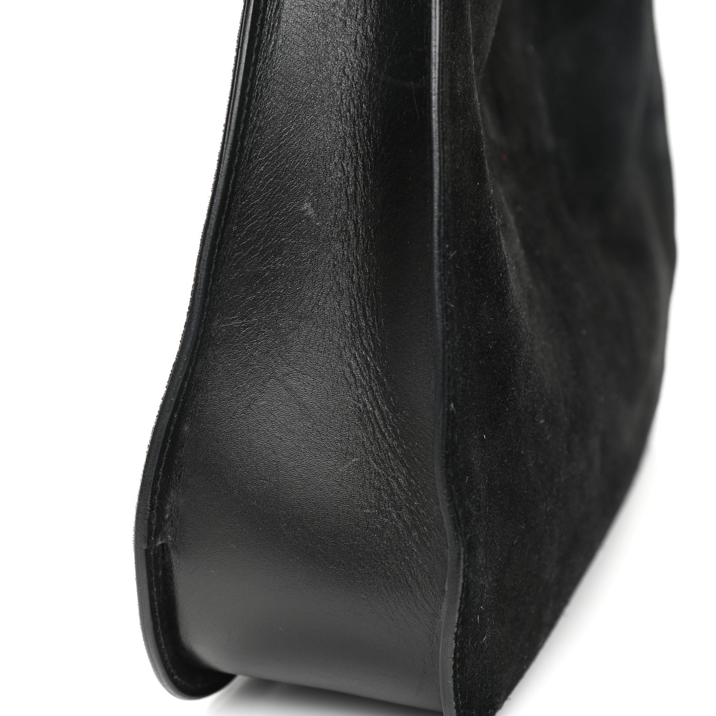 Suede Logo Hobo Bag Black
