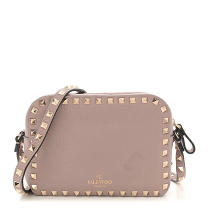 Valentino Garavani Pebbled Calfskin Rockstud Camera Crossbody Bag Poudre 1 of 11