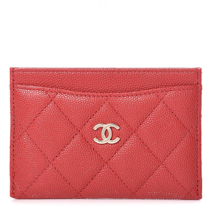 Chanel Caviar Quilted Card Holder Red 1 of 8