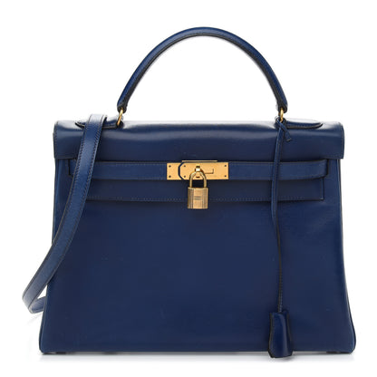 Hermes Box Kelly Retourne 32 Bleu Saphir 1 of 15