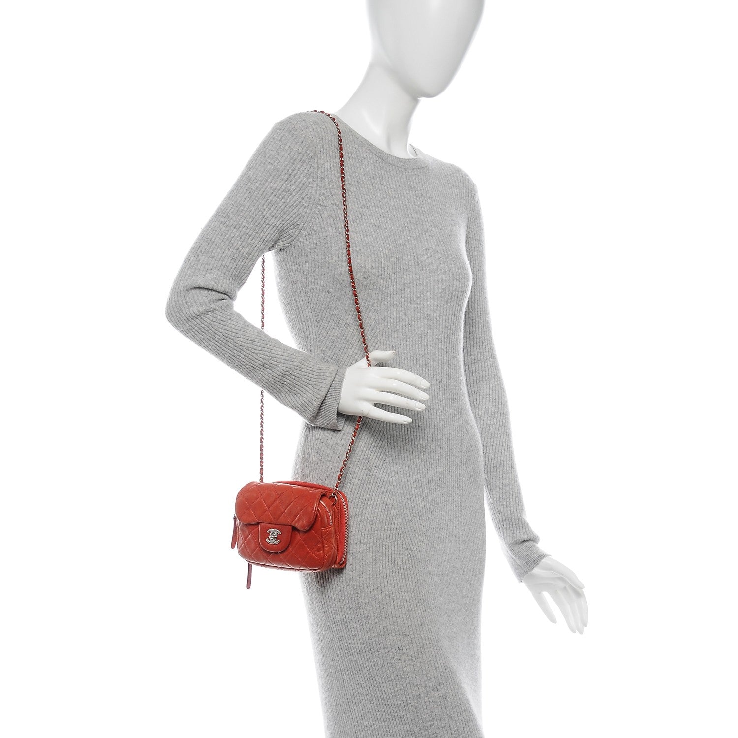 Chanel Lambskin Quilted New Mini Flap Red 2 of 9