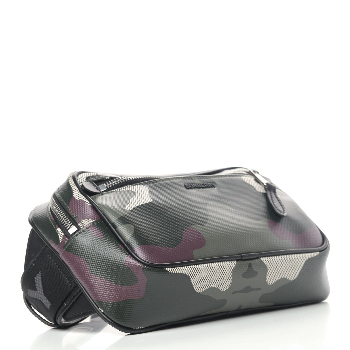 Coated Canvas Camouflage Print Bum Bag Mangrove Green