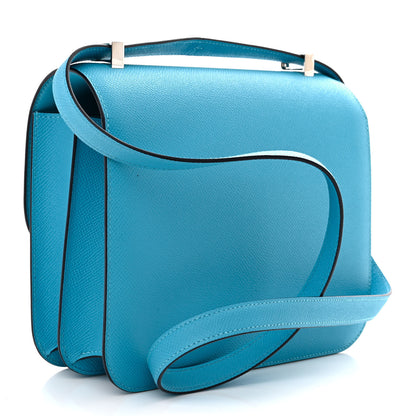 Hermes Epsom Enamel Constance 24 Bleu du Nord Rouge 3 of 10