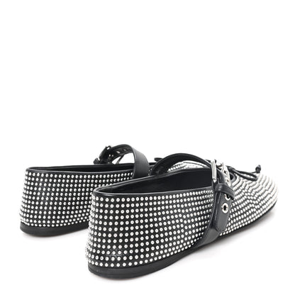 Miu Miu Calfskin Studded Mary Jane Ballerina Flats 36.5 Black 5 of 8