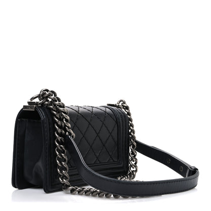 Chanel Calfskin Double Stitch Small Boy Flap Black 3 of 10