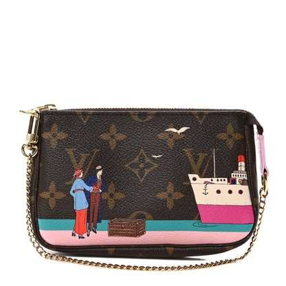 Louis Vuitton Monogram 2016 Christmas Animation Mini Pochette Accessories Rose Ballerine 1 of 7