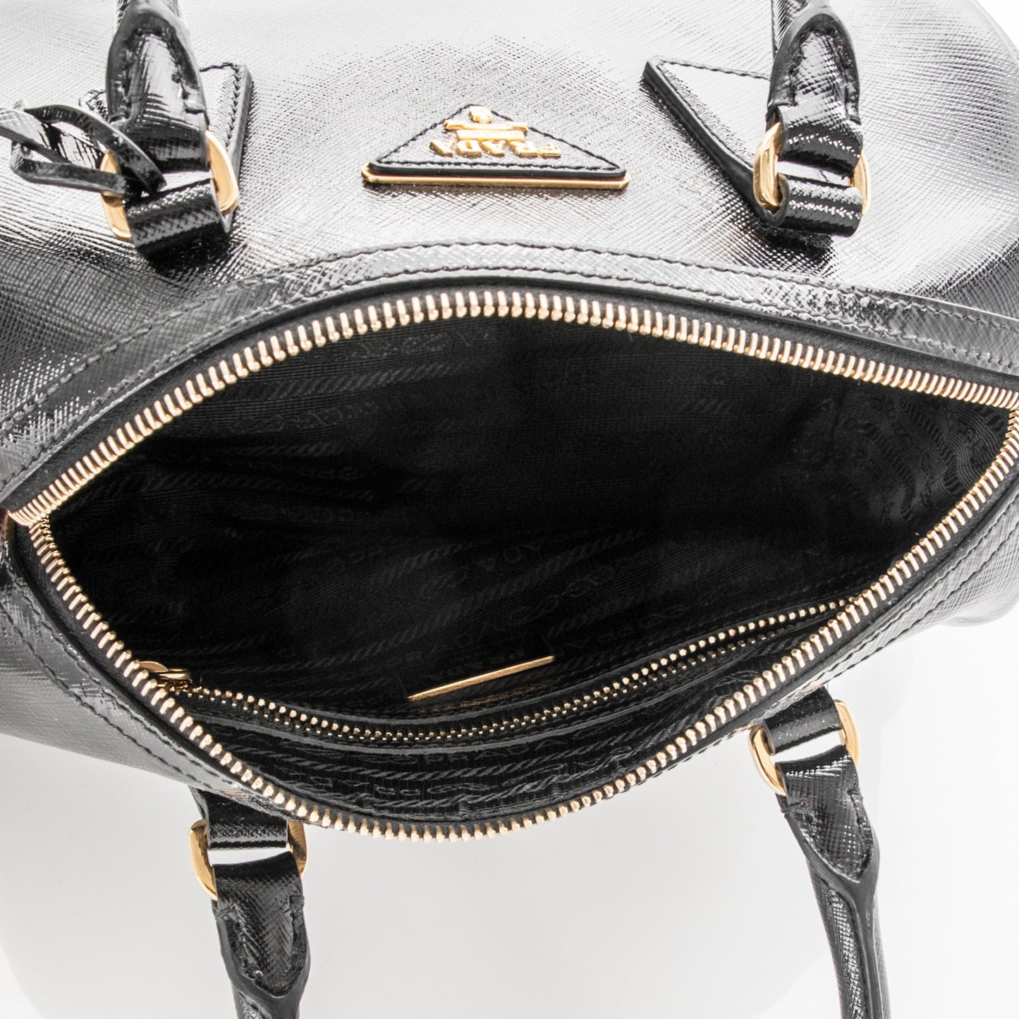 Saffiano Vernice Petite Bowler Black