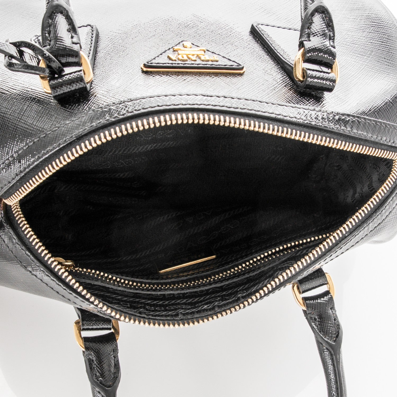 Prada Saffiano Vernice Petite Bowler Black 5 of 6