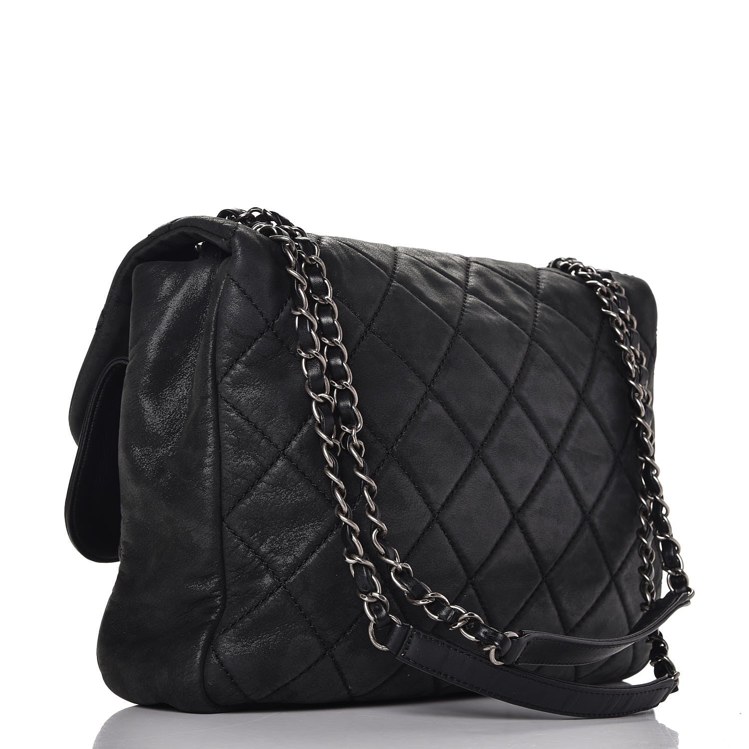 Chanel Iridescent Calfskin Jumbo In the Mix Double Flap Black 3 of 7