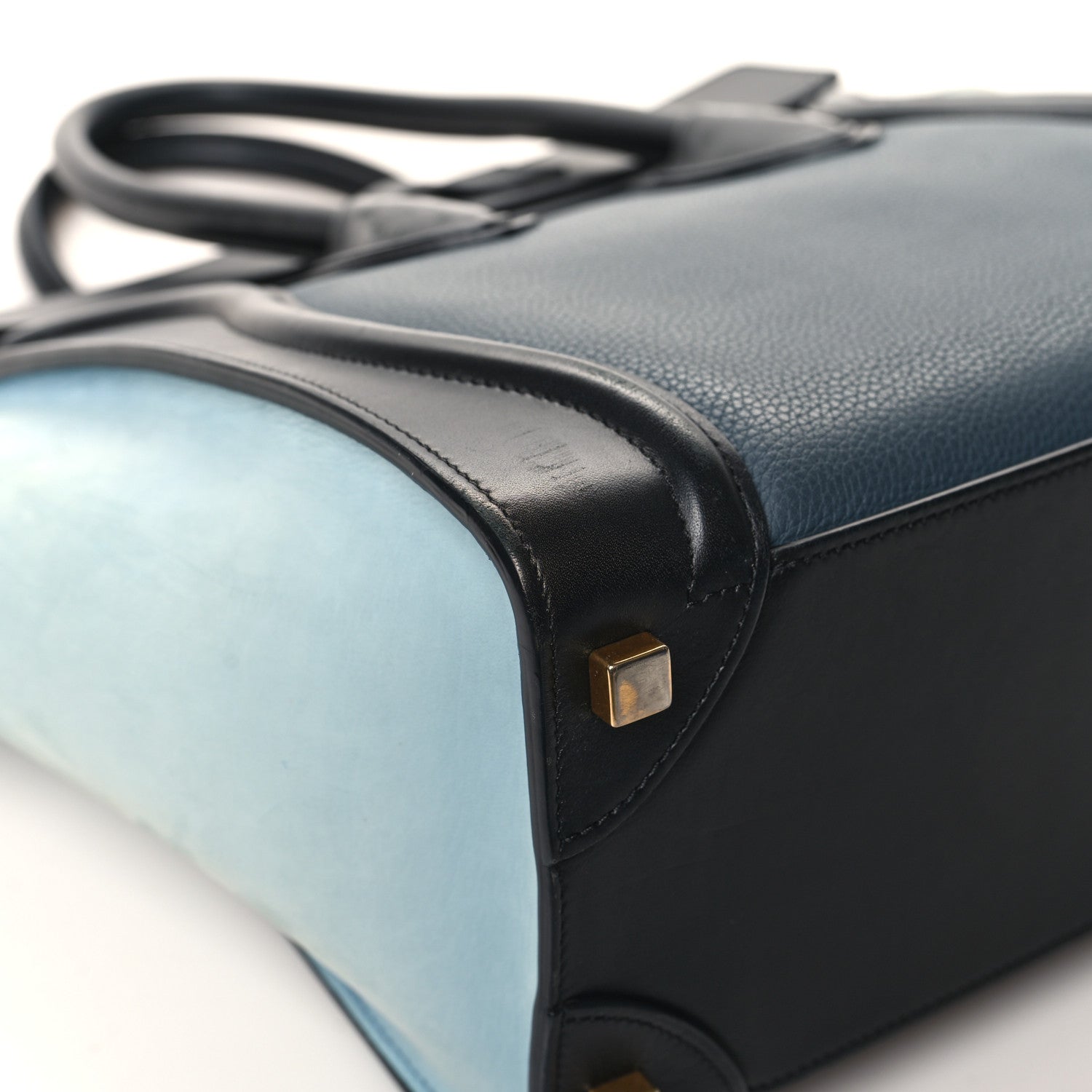 Celine Drummed Calfskin Suede Tri-color Micro Luggage Multicolor 10 of 13