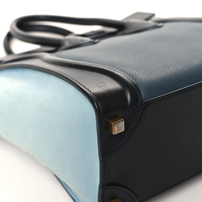 Celine Drummed Calfskin Suede Tri-color Micro Luggage Multicolor 10 of 13