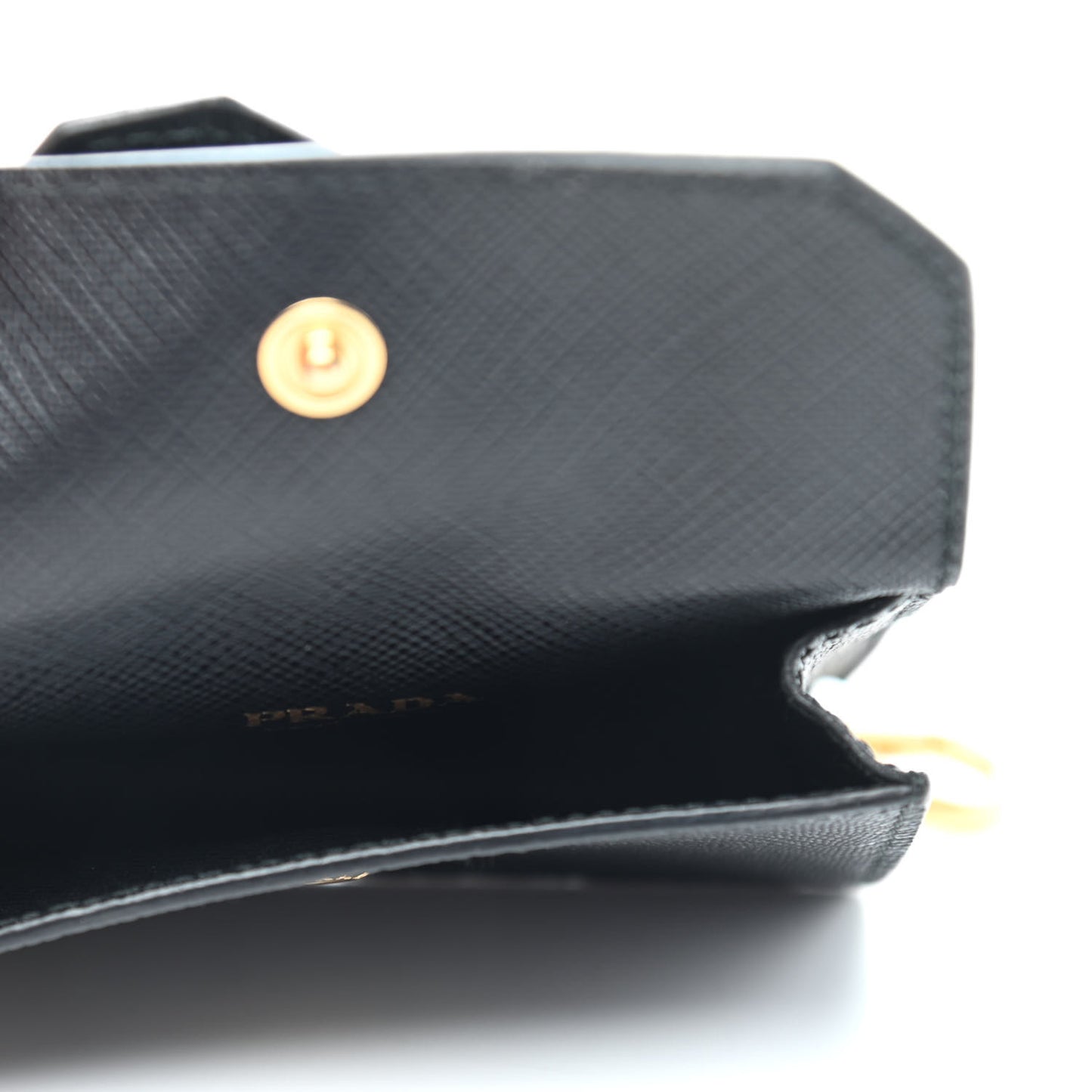 Saffiano Triangle Trick with Charm Key Chain Black