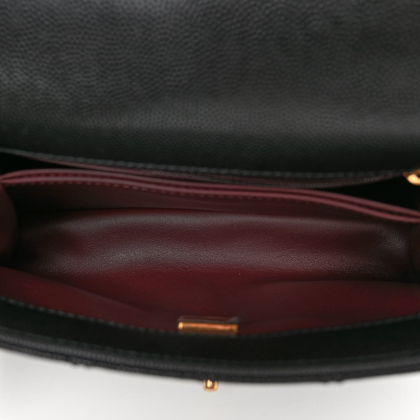 Caviar Quilted Mini Coco Chain Handle Flap Black