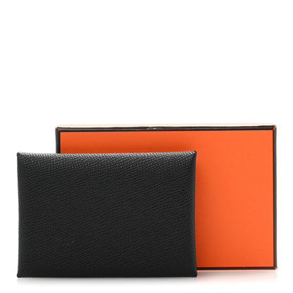 Hermes Epsom Calvi Duo Card Case Black 8 of 8