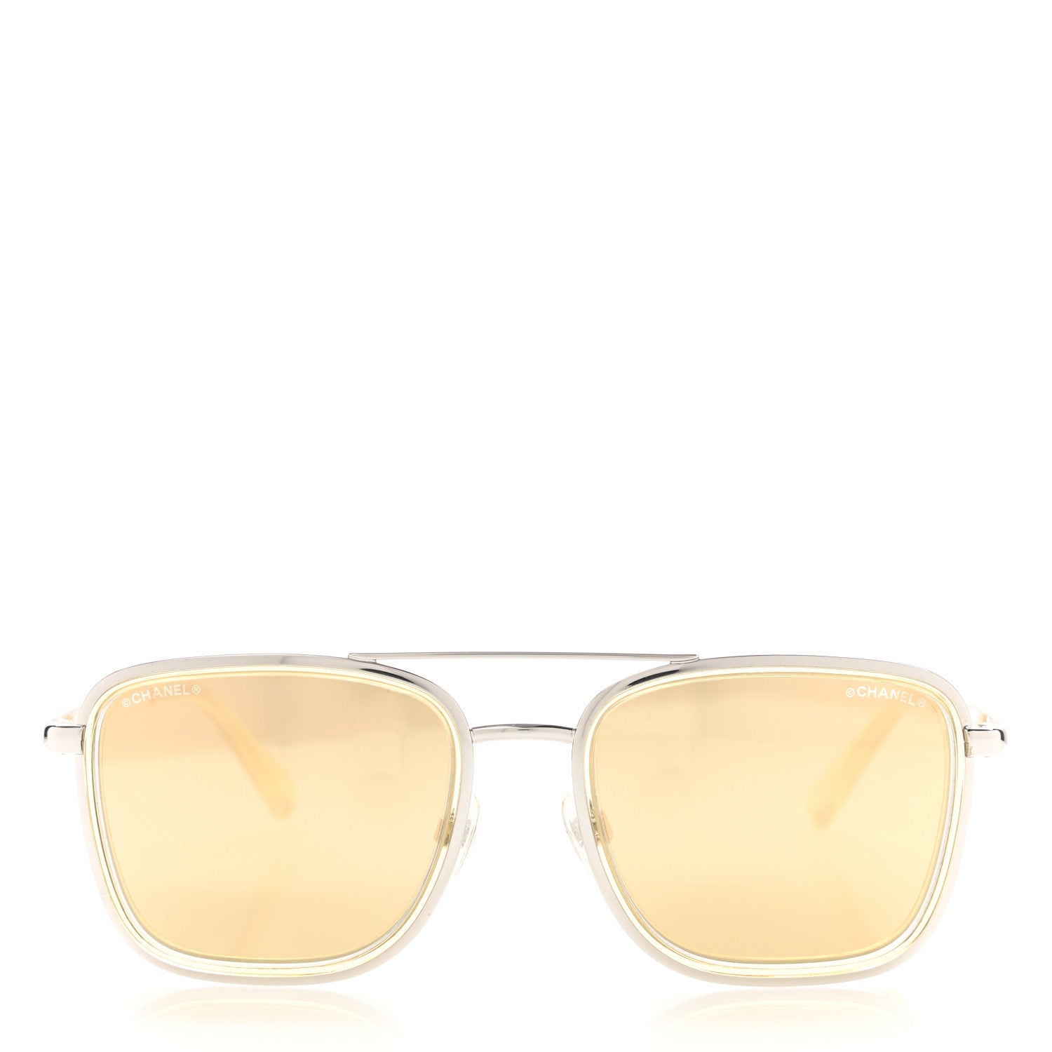 Chanel Metal Pilot Sunglasses 4241 Gold 2 of 9