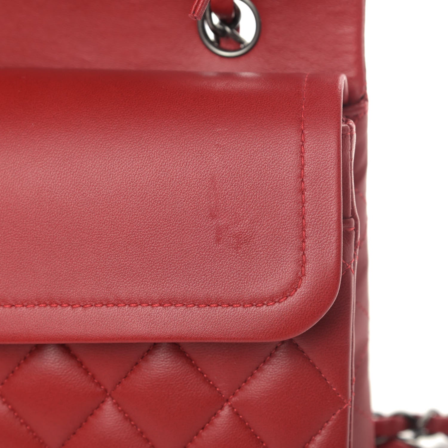 Chanel Lambskin Quilted Medium Double Flap Red 6 of 6