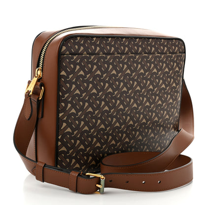 Burberry E-Canvas Monogram Calfskin Knight Messenger Bag Bridle Brown 2 of 9