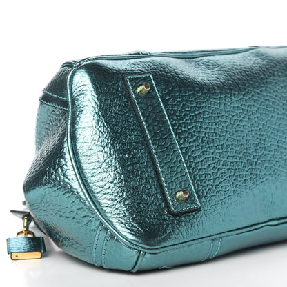 Burberry Metallic Calfskin Blaze Satchel Petrol Blue 6 of 12