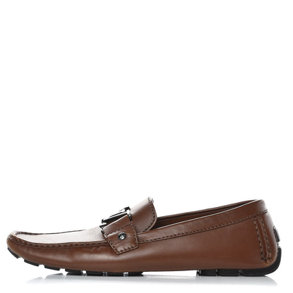 Louis Vuitton Calfskin Monte Carlo Moccasin Loafers 7.5 Cognac 1 of 9