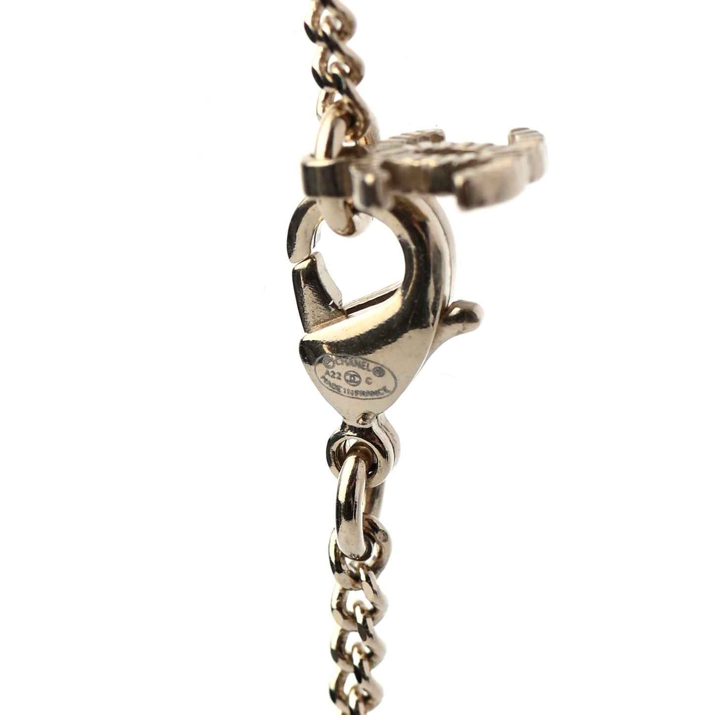 Crystal CC Chain Necklace Gold