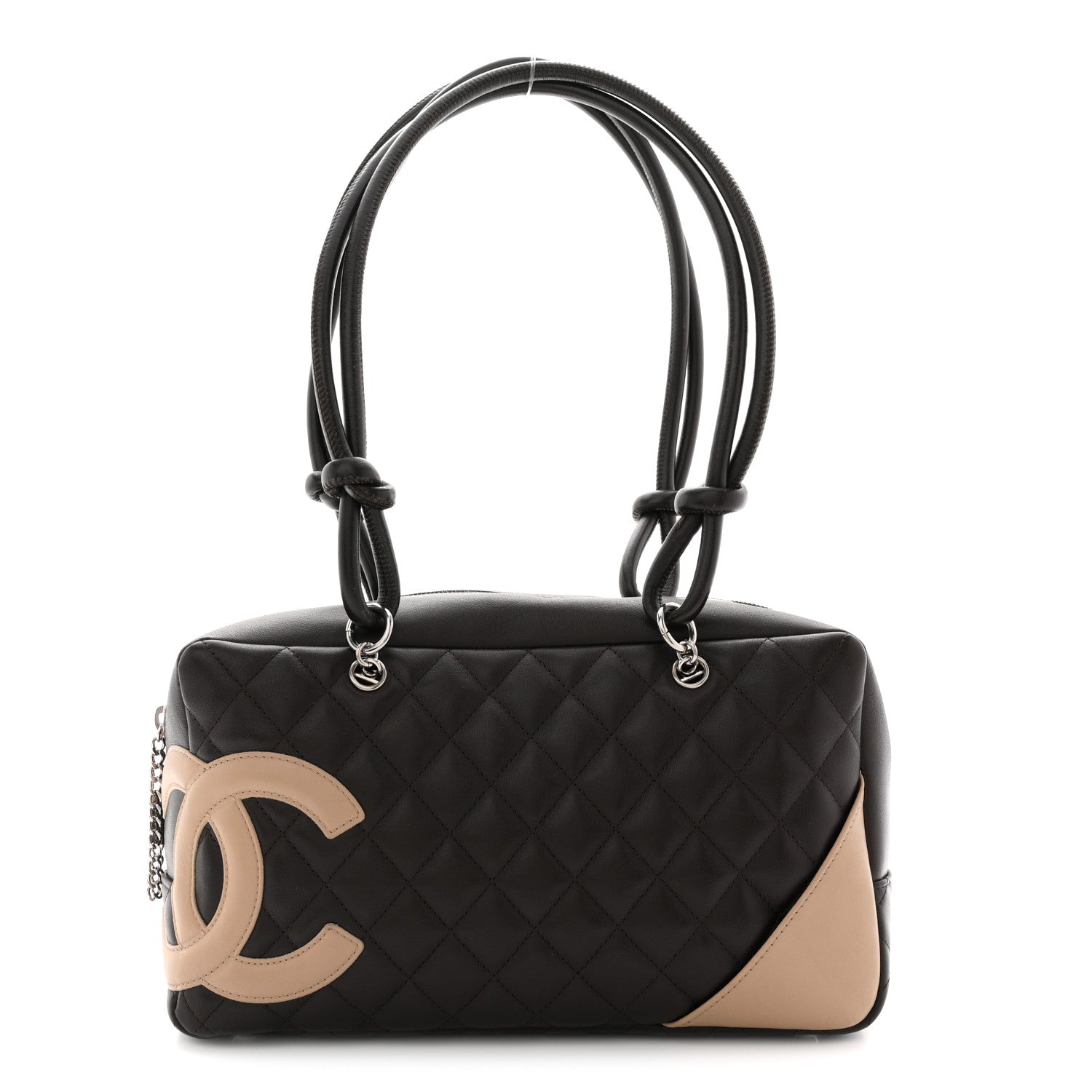 Chanel Calfskin Quilted Cambon Large Bowler Brown Beige 1 of 21