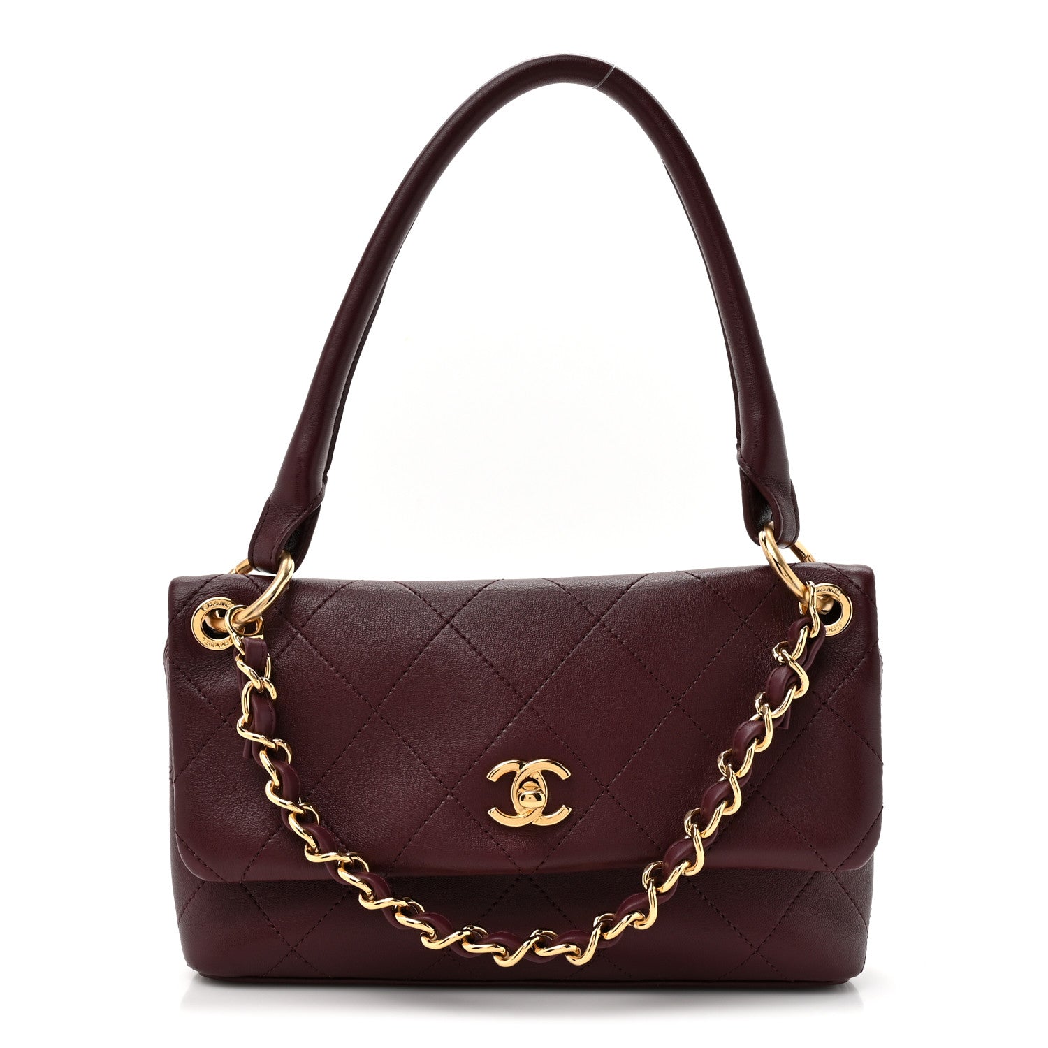 Chanel Lambskin Quilted Maxi Small Flap Burgundy 1 of 11